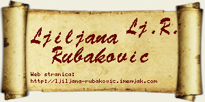 Ljiljana Rubaković vizit kartica